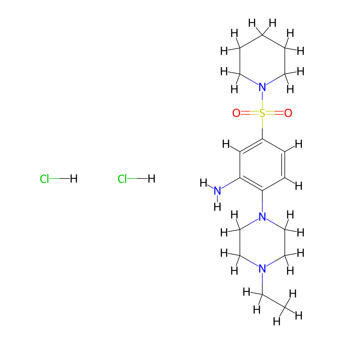 2-(4-Ethylpiperazin-1-yl)-5-(piperidine-1-sulfonyl)aniline dihydrochloride molecular structure, CAS 1172463-82-9