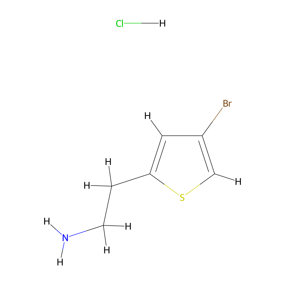 2-(4-Bromothiophen-2-yl)ethan-1-amine hydrochloride molecular structure, CAS 1172469-40-7