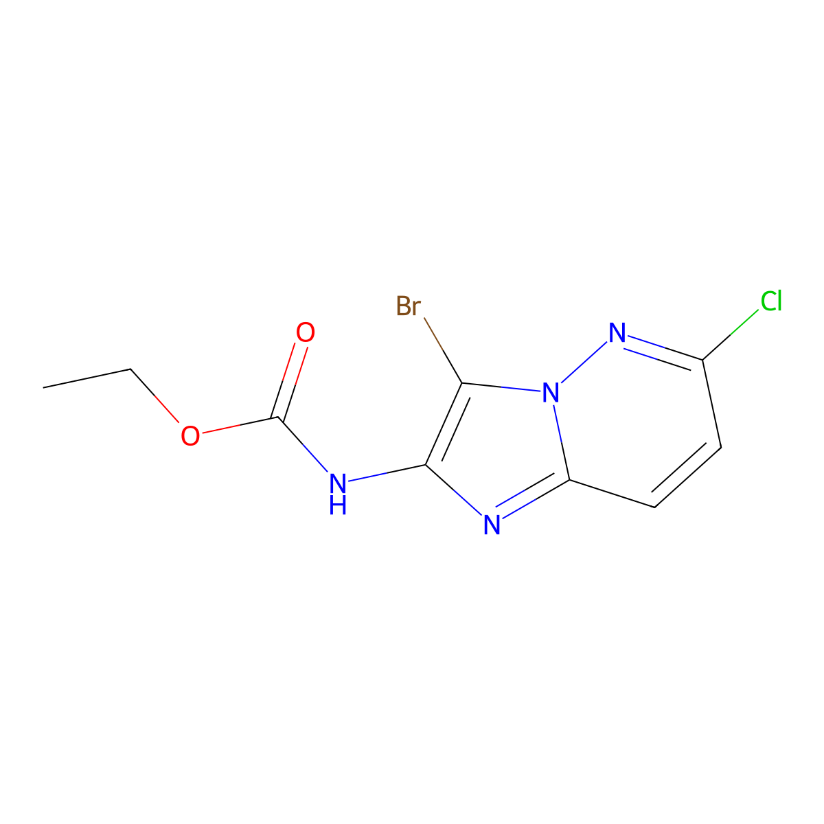 Ethyl (3-bromo-6-chloroimidazo[1,2-b]pyridazin-2-yl)carbamate molecular structure, CAS 1172470-59-5