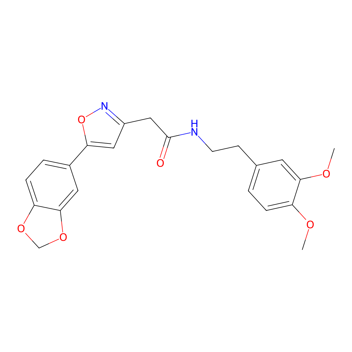 2-(5-(benzo[d][1,3]dioxol-5-yl)isoxazol-3-yl)-N-(3,4-dimethoxyphenethyl)acetamide molecular structure, CAS 1172475-85-2