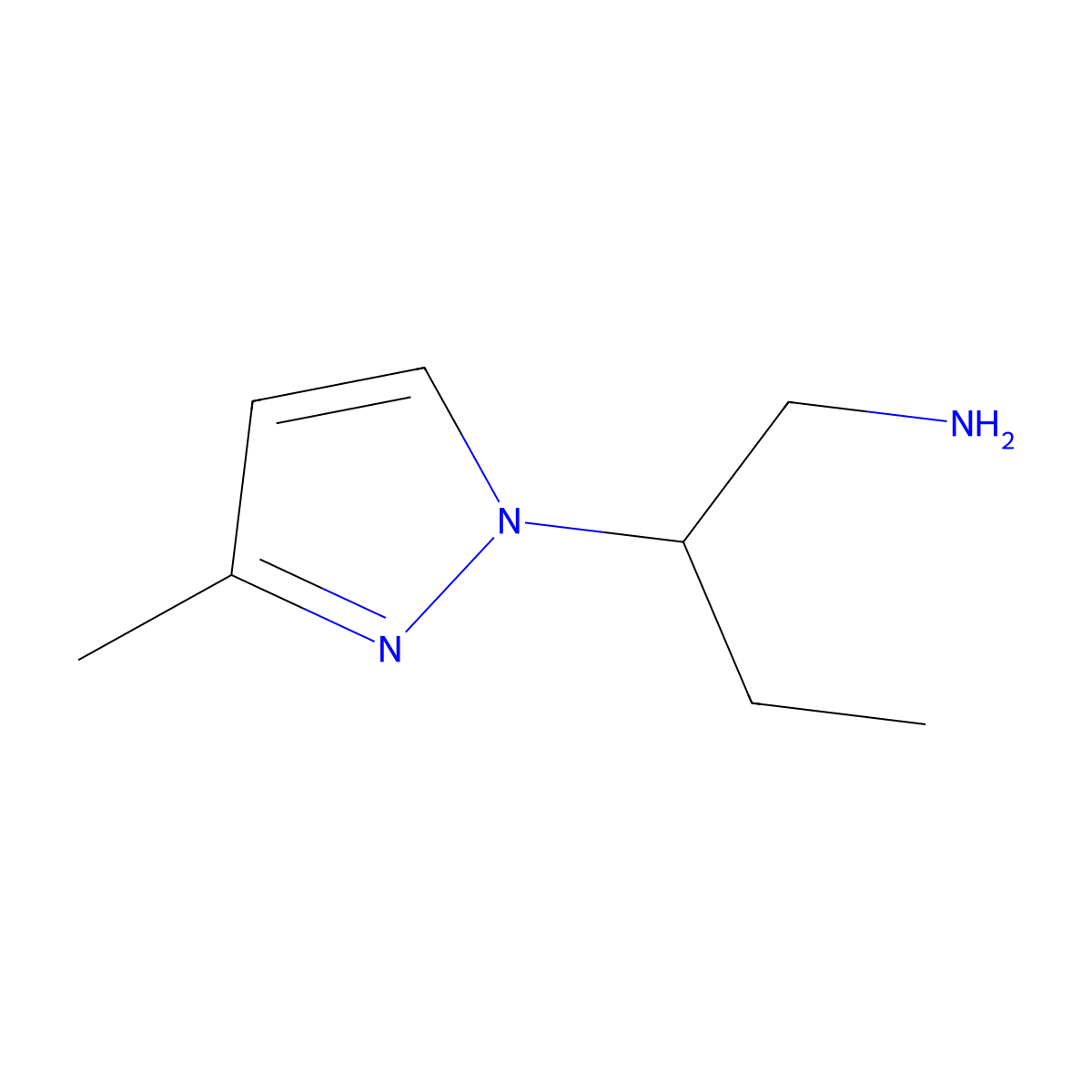 2-(3-Methylpyrazolyl)butylamine molecular structure, CAS 1172476-47-9