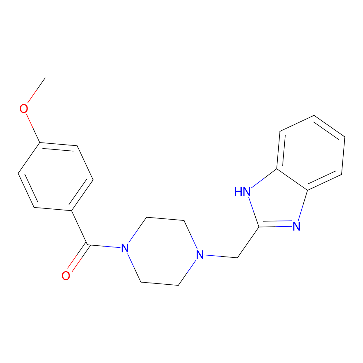 2-{[4-(4-methoxybenzoyl)piperazin-1-yl]methyl}-1H-1,3-benzodiazole molecular structure, CAS 1172477-25-6