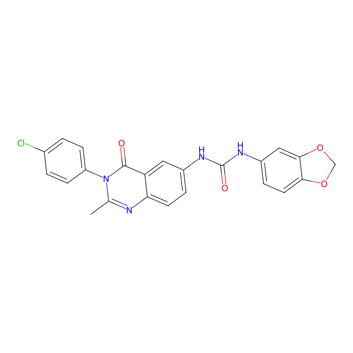 1-(Benzo[d][1,3]dioxol-5-yl)-3-(3-(4-chlorophenyl)-2-methyl-4-oxo-3,4-dihydroquinazolin-6-yl)urea molecular structure, CAS 1172477-99-4