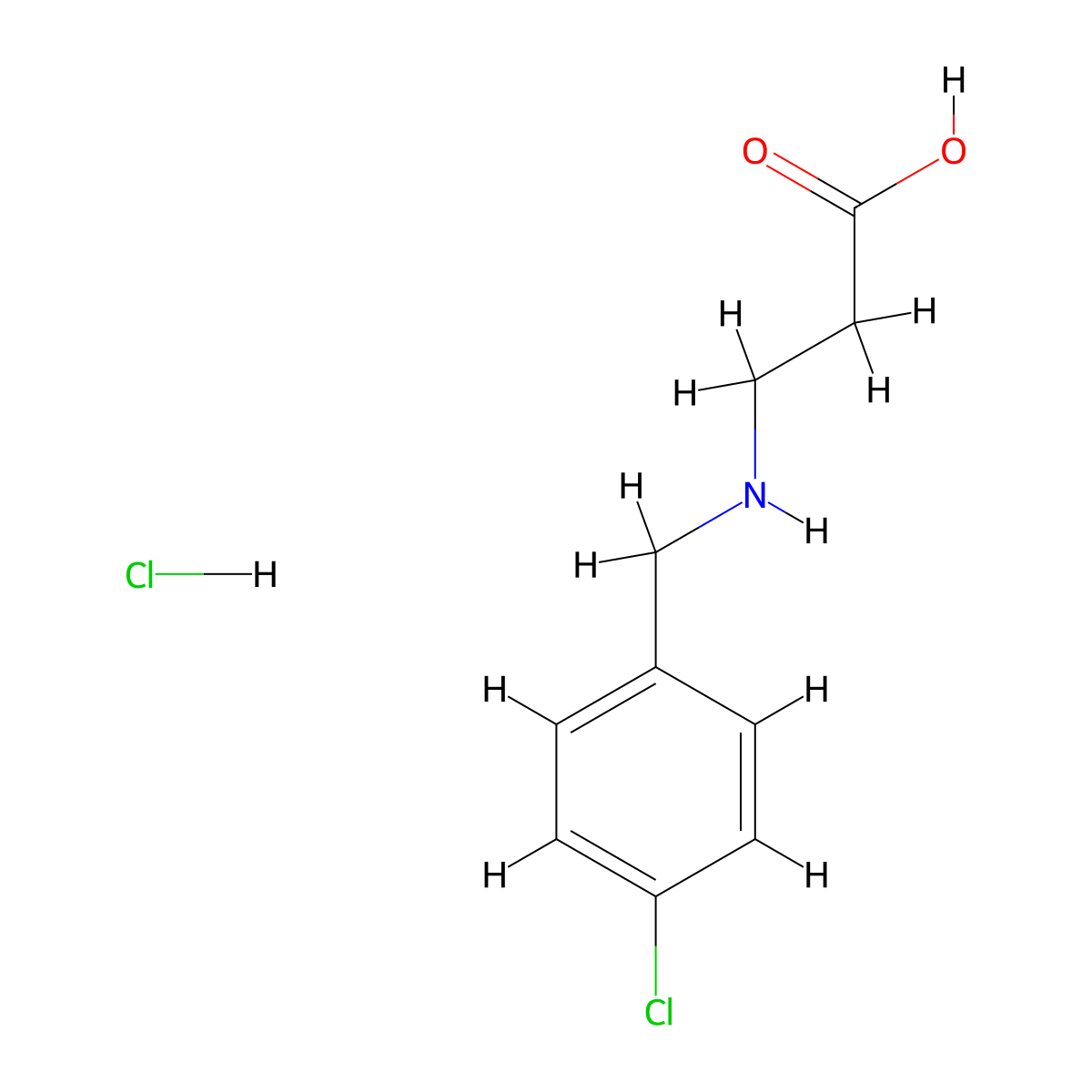 3-{[(4-Chlorophenyl)methyl]amino}propanoic acid hydrochloride molecular structure, CAS 1172479-10-5