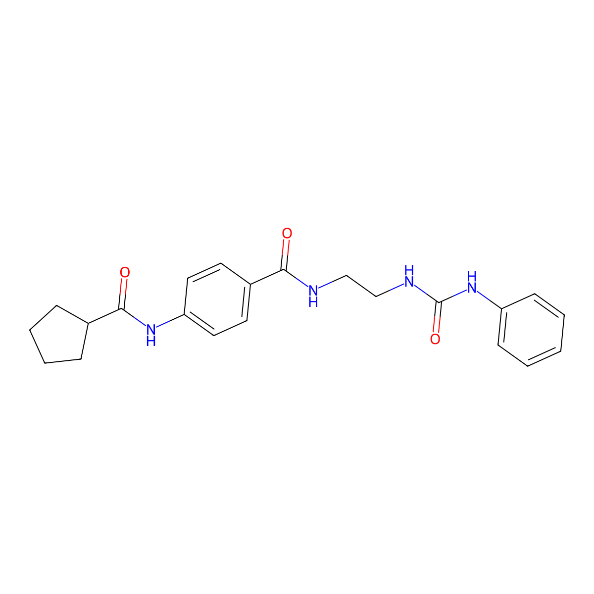 4-(cyclopentanecarboxamido)-N-(2-(3-phenylureido)ethyl)benzamide molecular structure, CAS 1172480-22-6