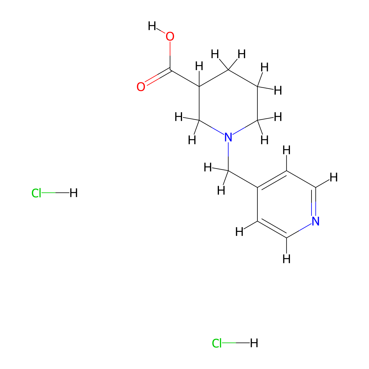 1-((Pyridin-4-yl)methyl)piperidine-3-carboxylic acid dihydrochloride molecular structure, CAS 1172483-73-6