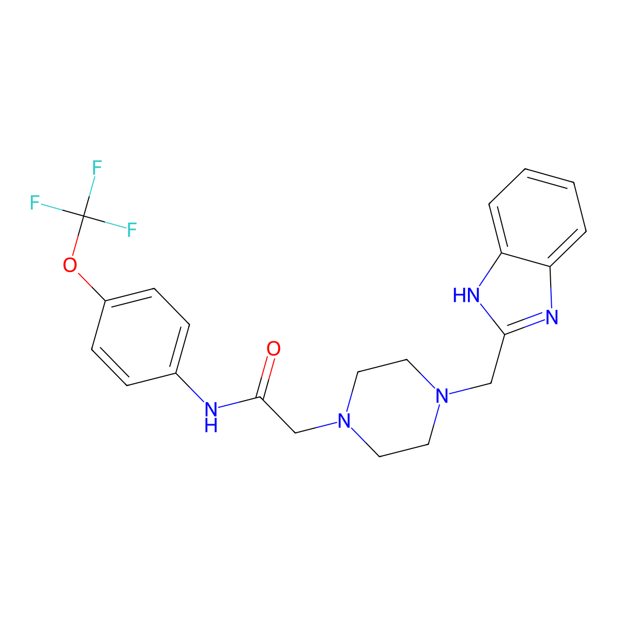 2-(4-((1H-benzo[d]imidazol-2-yl)methyl)piperazin-1-yl)-N-(4-(trifluoromethoxy)phenyl)acetamide molecular structure, CAS 1172487-88-5