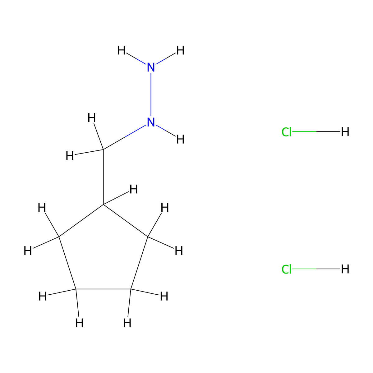 1-(Cyclopentylmethyl)hydrazine dihydrochloride molecular structure, CAS 1172489-30-3
