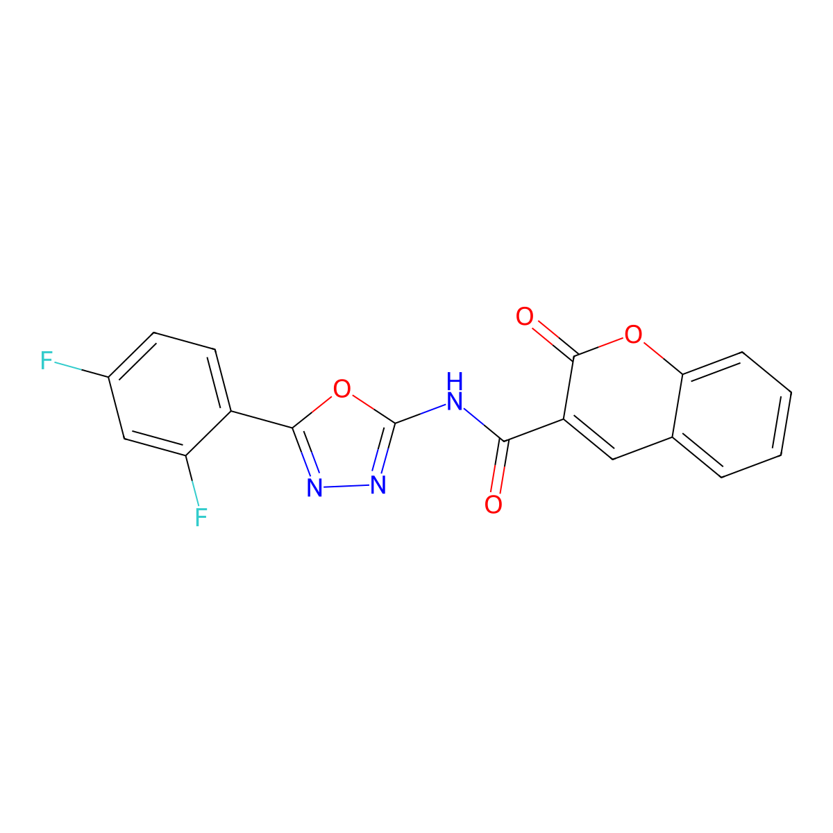 N-(5-(2,4-difluorophenyl)-1,3,4-oxadiazol-2-yl)-2-oxo-2H-chromene-3-carboxamide molecular structure, CAS 1172489-55-2