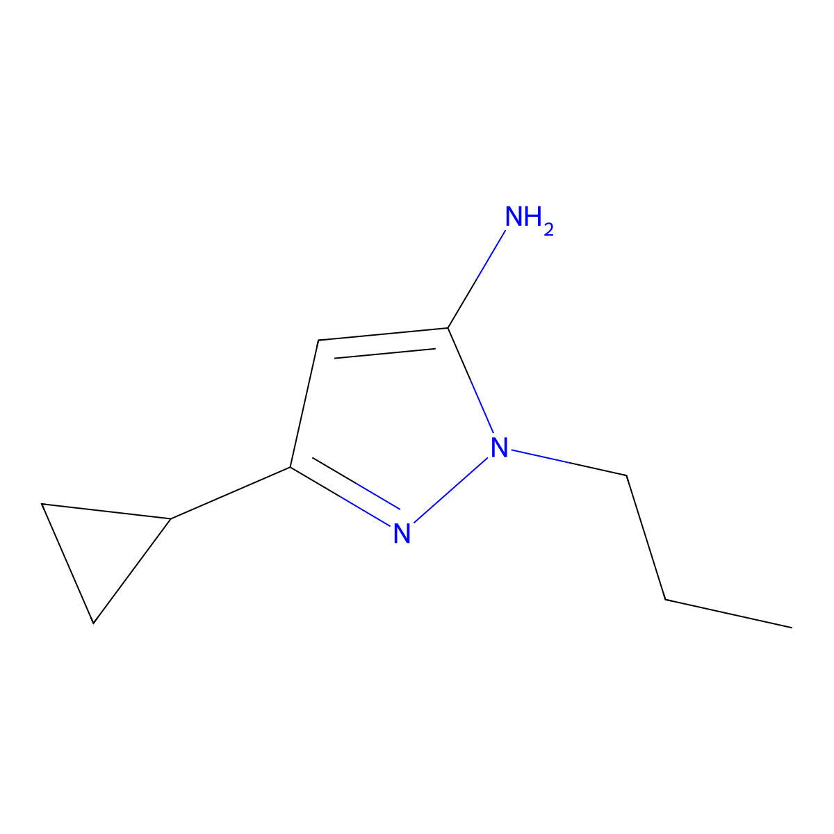 3-cyclopropyl-1-propyl-1H-pyrazol-5-amine molecular structure, CAS 1172492-08-8