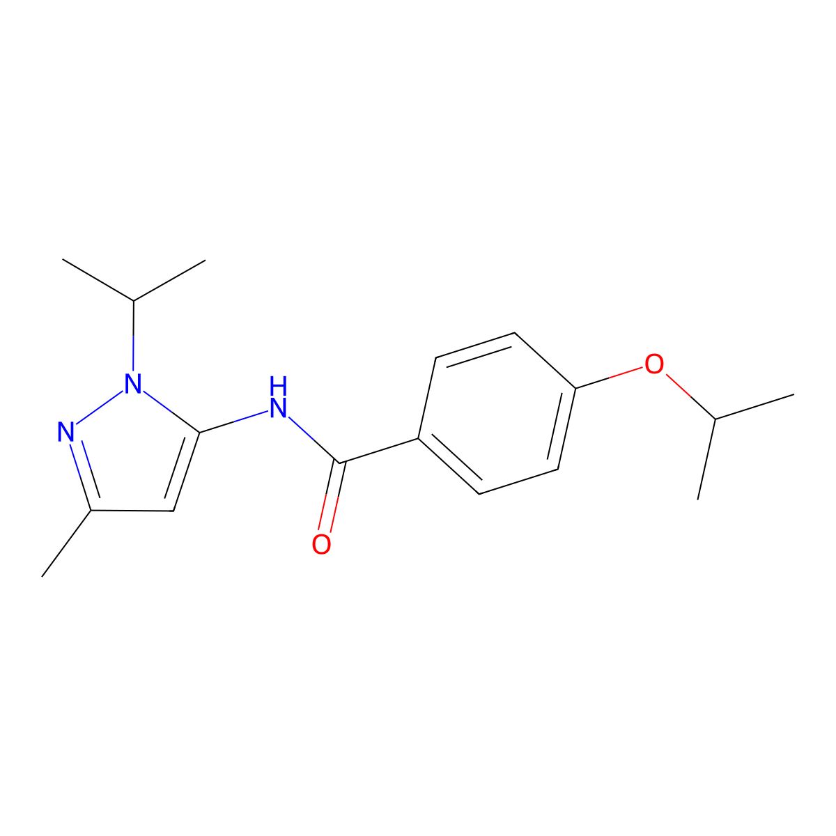 4-isopropoxy-N-(1-isopropyl-3-methyl-1H-pyrazol-5-yl)benzamide molecular structure, CAS 1172498-43-9