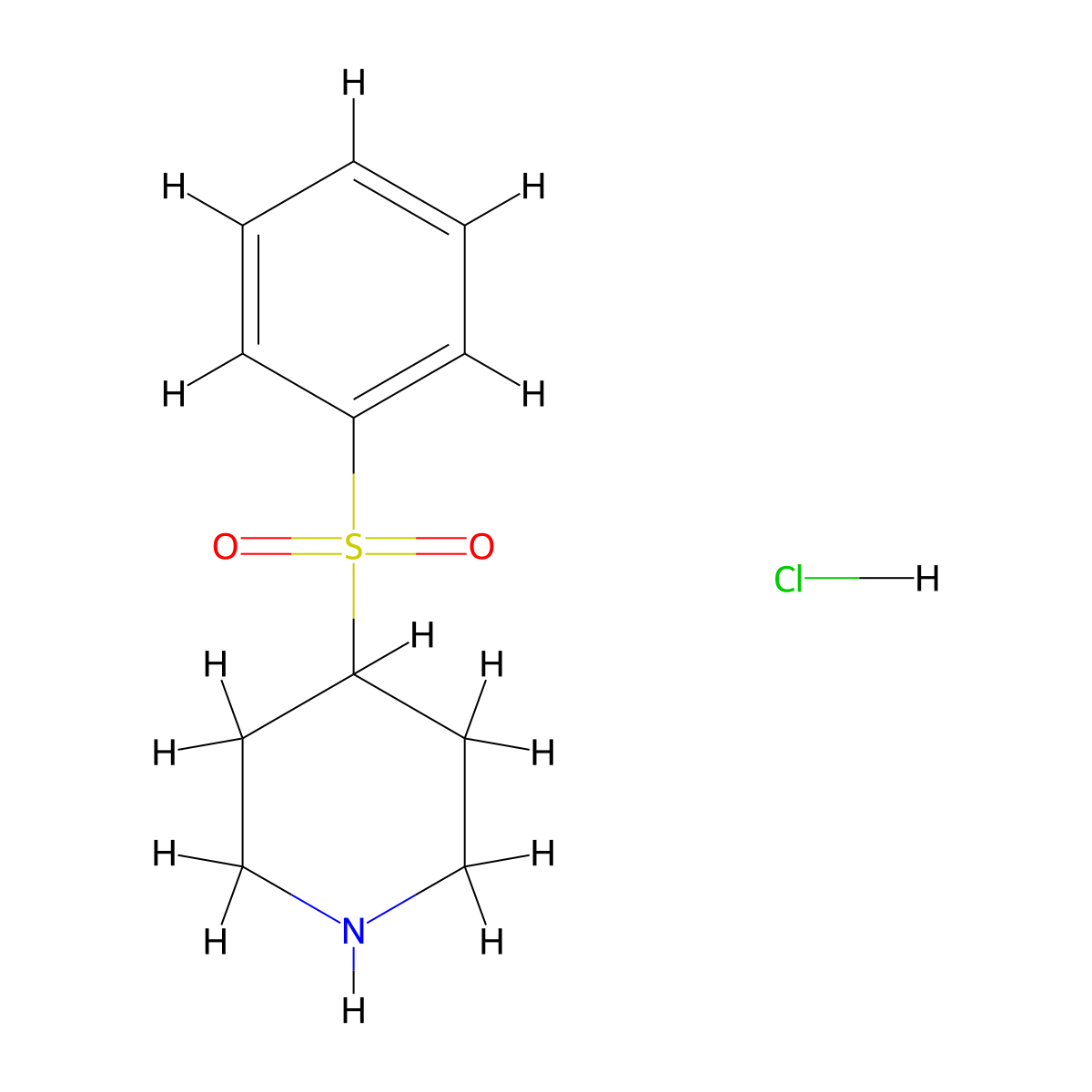 4-(Phenylsulfonyl)piperidine hydrochloride molecular structure, CAS 1172500-91-2