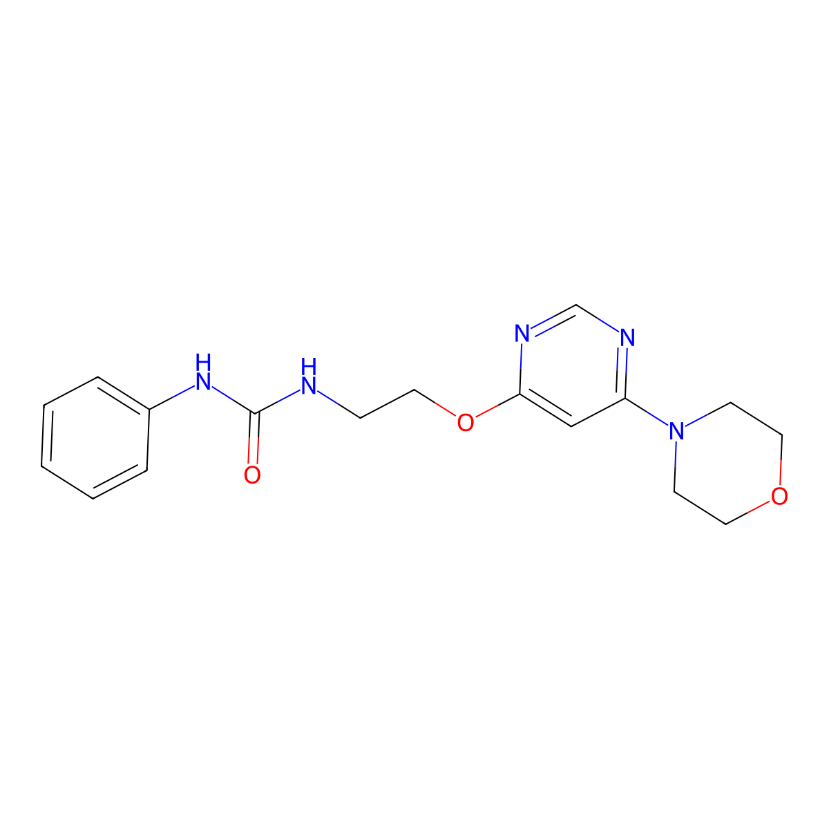 1-(2-((6-Morpholinopyrimidin-4-yl)oxy)ethyl)-3-phenylurea molecular structure, CAS 1172501-91-5