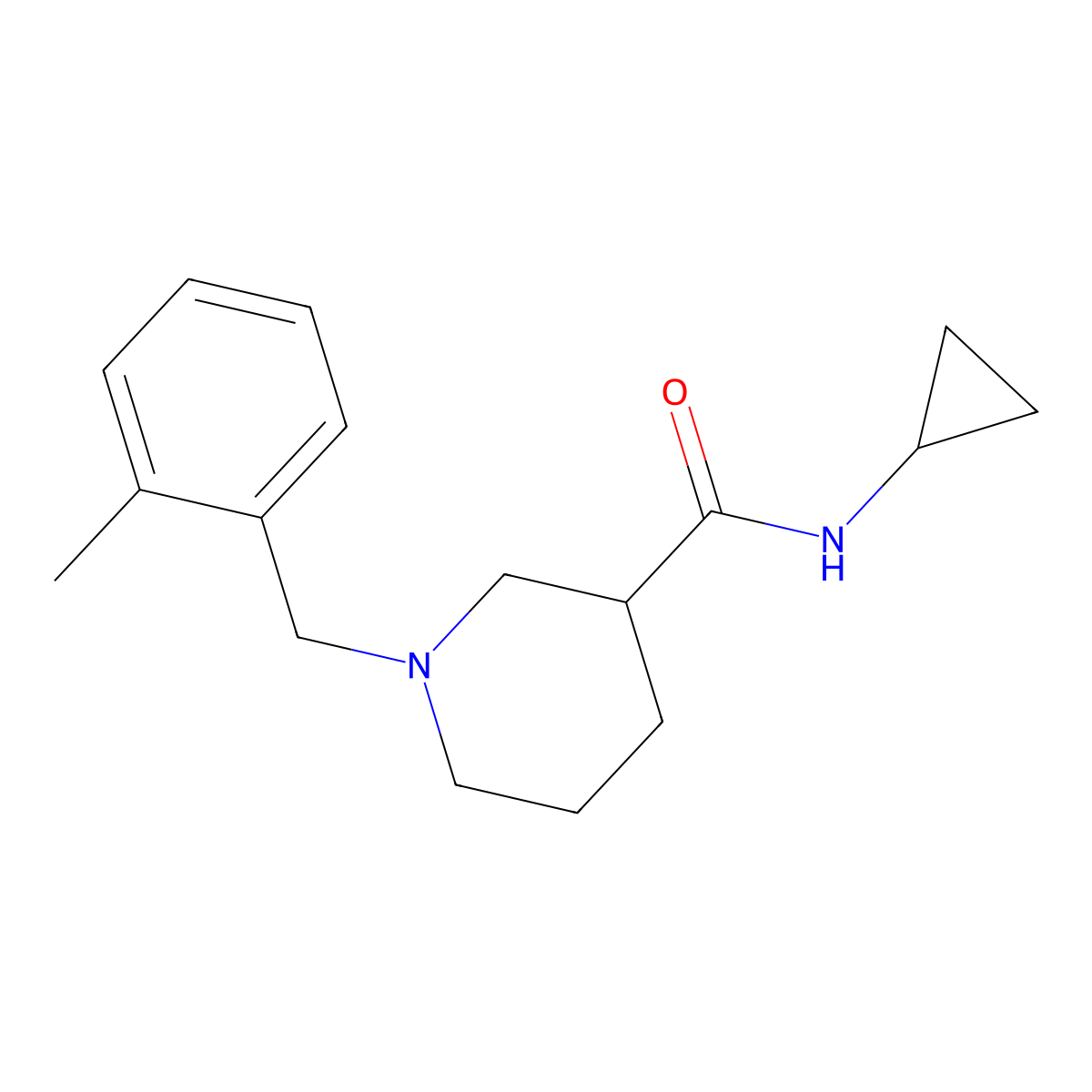 N-cyclopropyl-1-[(2-methylphenyl)methyl]piperidine-3-carboxamide molecular structure, CAS 1172504-66-3
