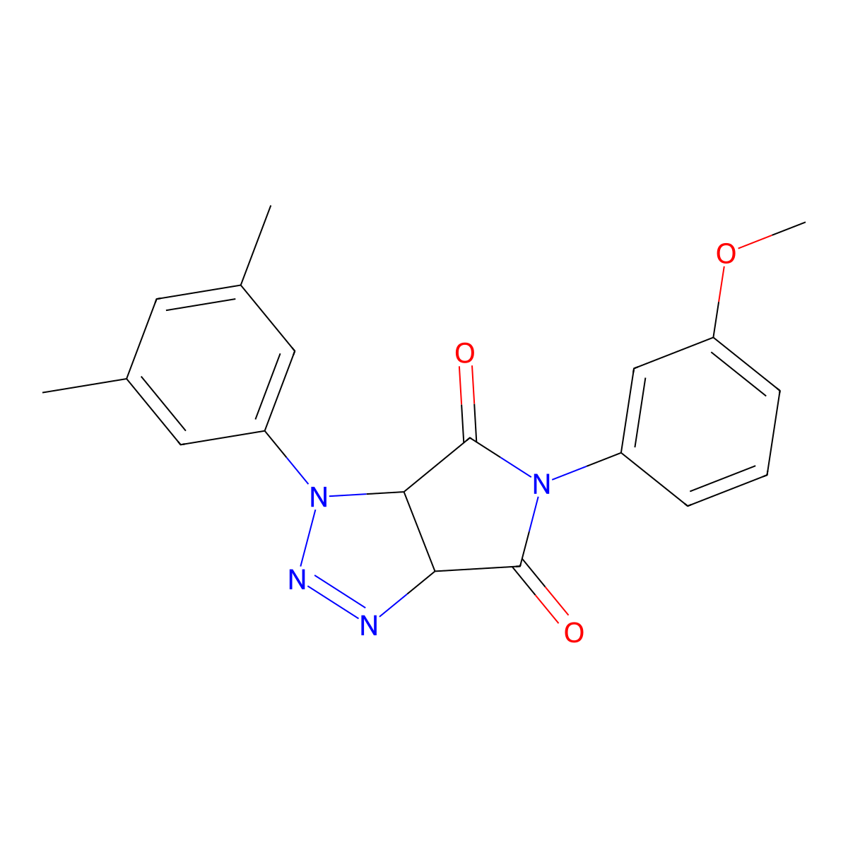 1-(3,5-dimethylphenyl)-5-(3-methoxyphenyl)-1,6a-dihydropyrrolo[3,4-d][1,2,3]triazole-4,6(3aH,5H)-dione molecular structure, CAS 1172505-46-2