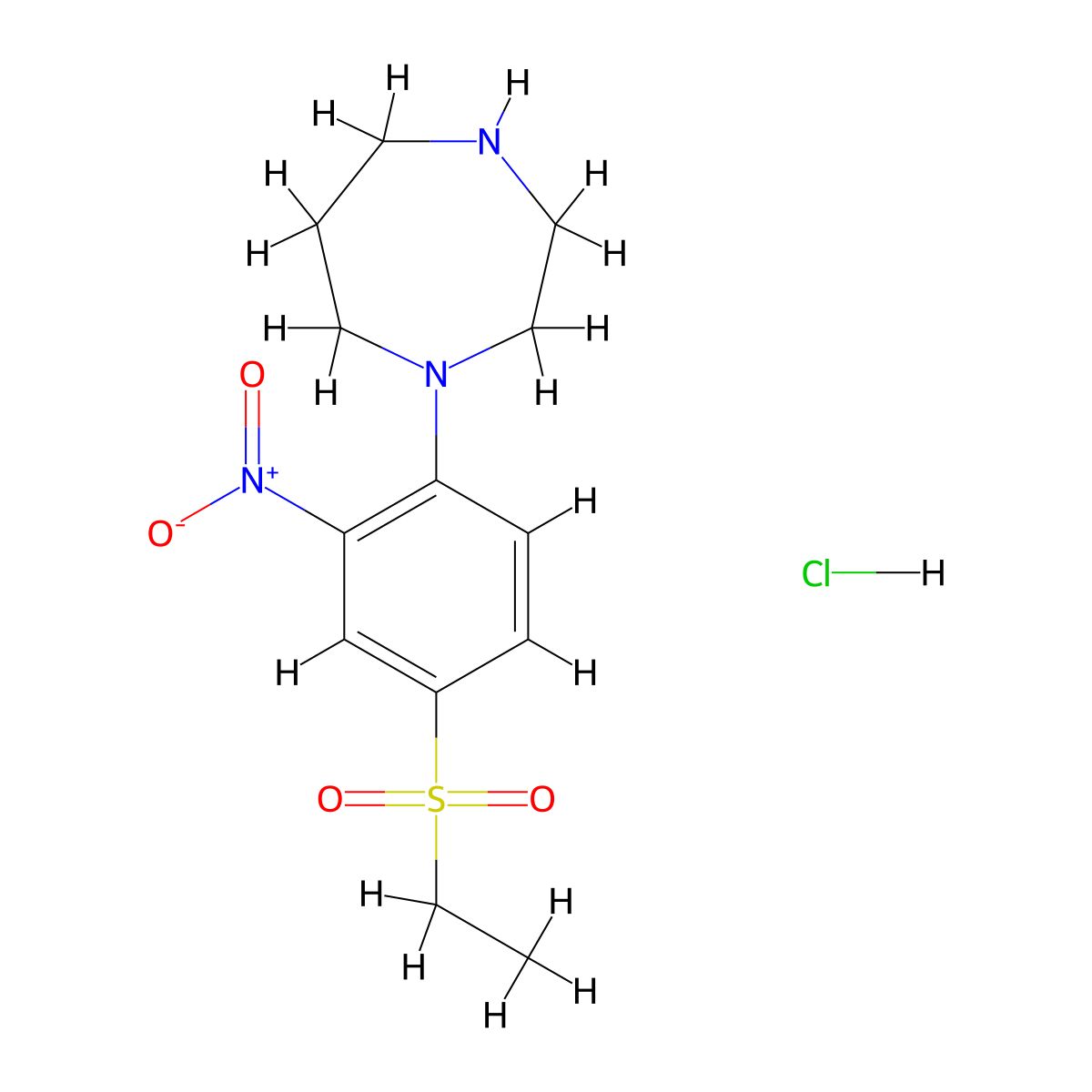 1-(4-(Ethylsulfonyl)-2-nitrophenyl)-1,4-diazepane hydrochloride molecular structure, CAS 1172507-82-2