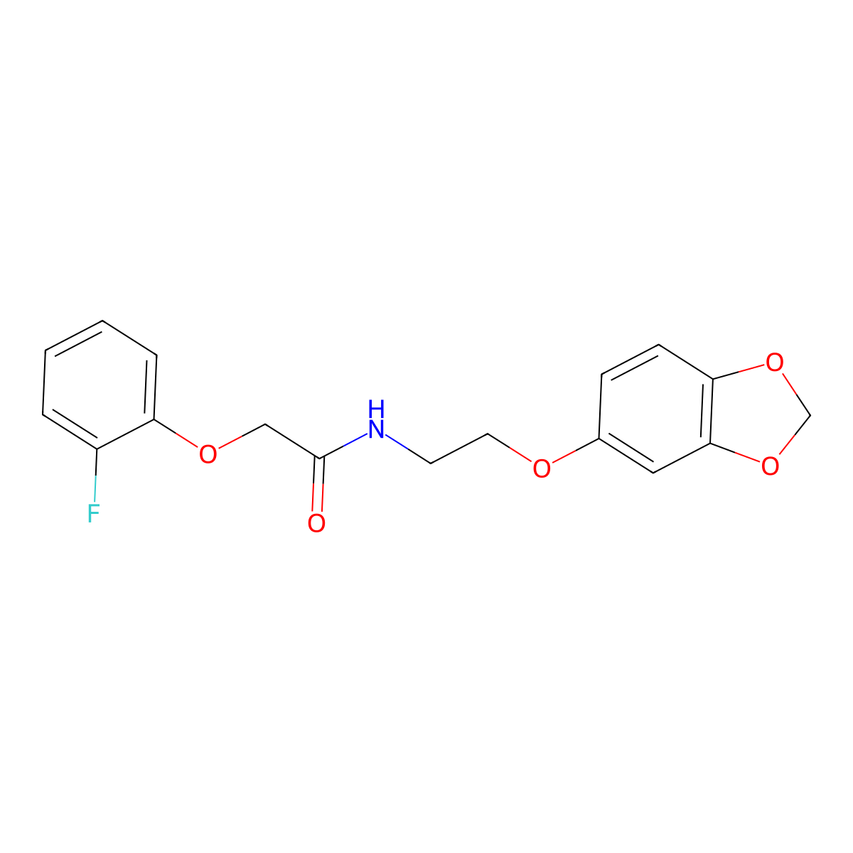 N-(2-(benzo[d][1,3]dioxol-5-yloxy)ethyl)-2-(2-fluorophenoxy)acetamide molecular structure, CAS 1172509-39-5
