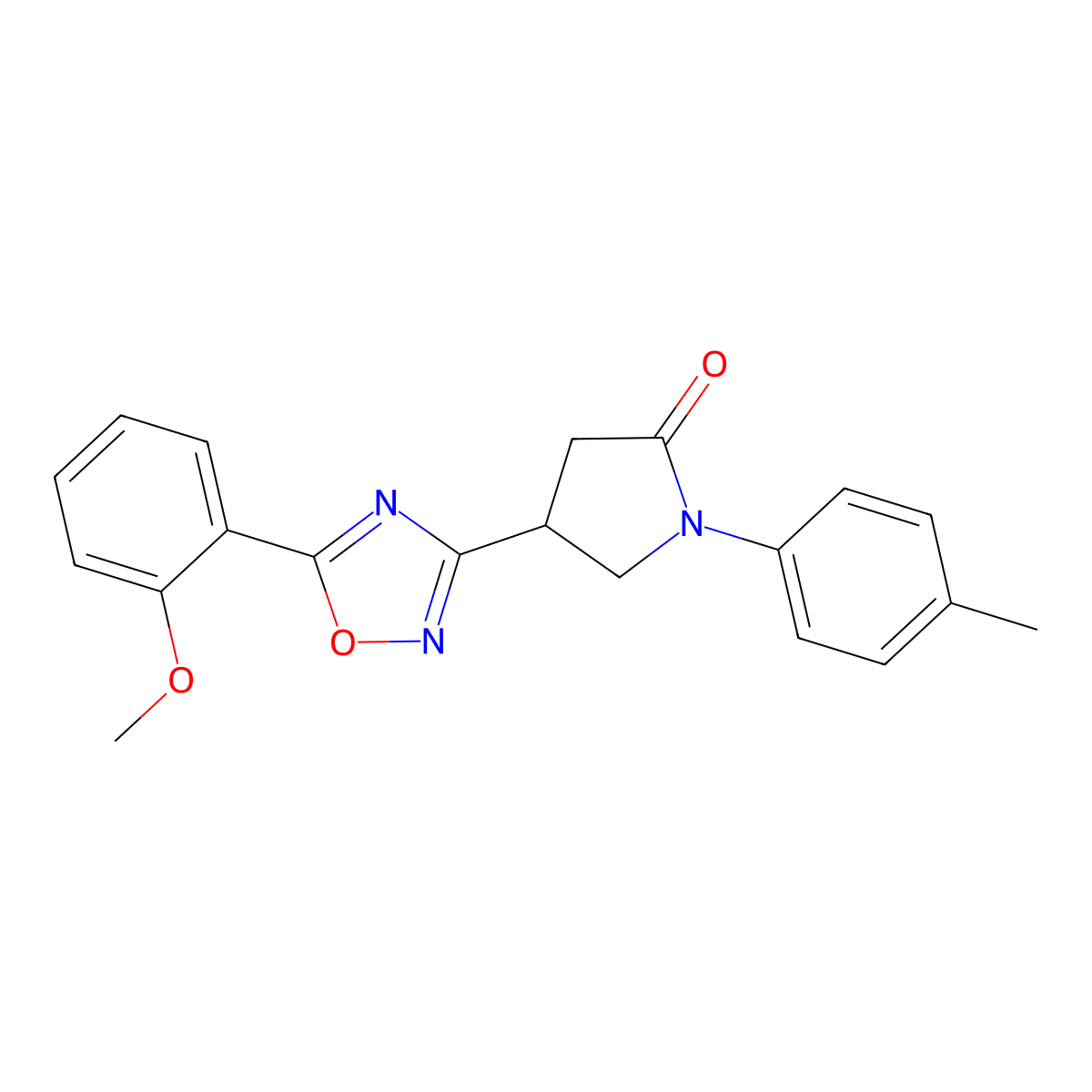 4-[5-(2-Methoxyphenyl)-1,2,4-oxadiazol-3-yl]-1-(4-methylphenyl)pyrrolidin-2-one molecular structure, CAS 1172513-77-7