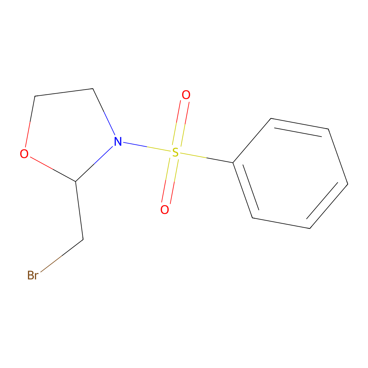 2-(Bromomethyl)-3-(phenylsulfonyl)-1,3-oxazolidine molecular structure, CAS 1172514-18-9