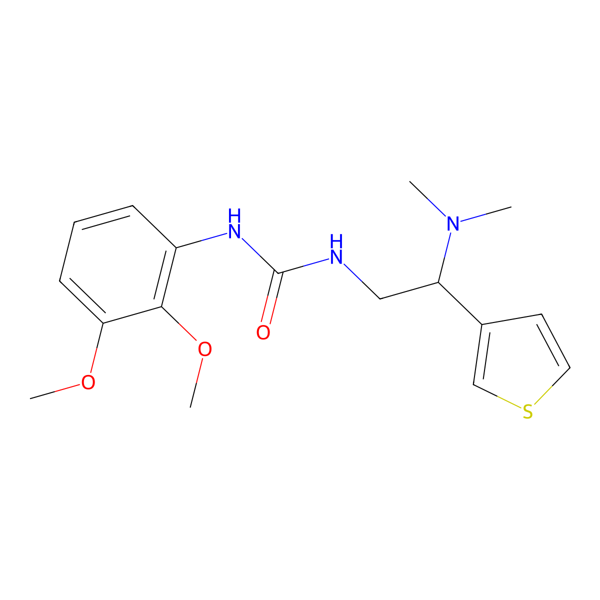 1-(2,3-Dimethoxyphenyl)-3-[2-(dimethylamino)-2-(thiophen-3-yl)ethyl]urea molecular structure, CAS 1172514-86-1