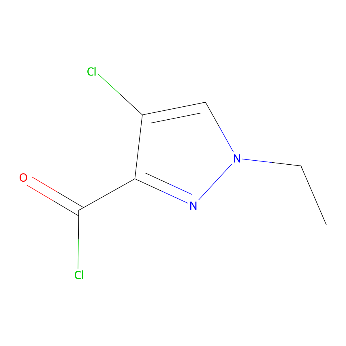 4-chloro-1-ethyl-1H-pyrazole-3-carbonyl chloride molecular structure, CAS 1172515-44-4