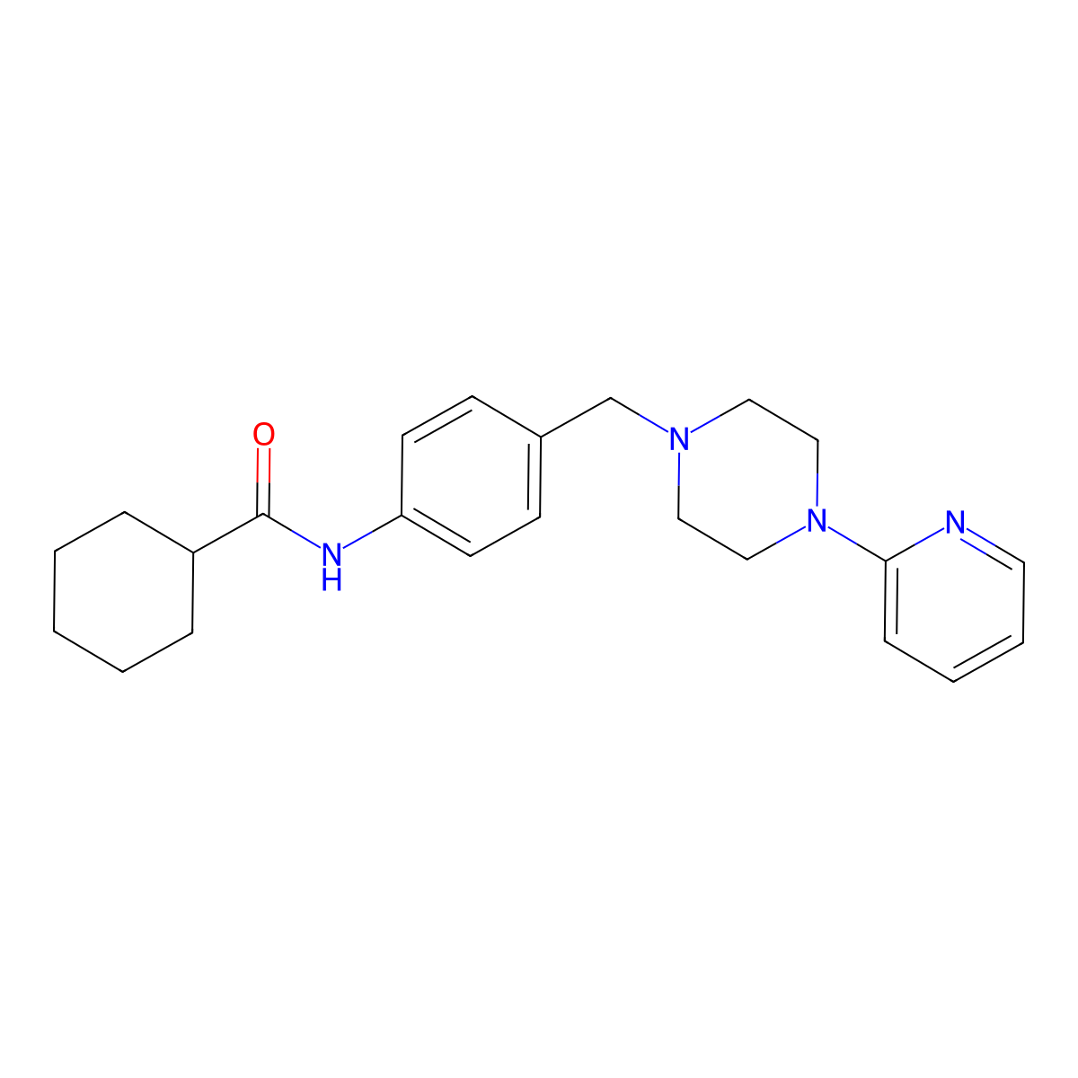 N-(4-{[4-(pyridin-2-yl)piperazin-1-yl]methyl}phenyl)cyclohexanecarboxamide molecular structure, CAS 1172515-95-5