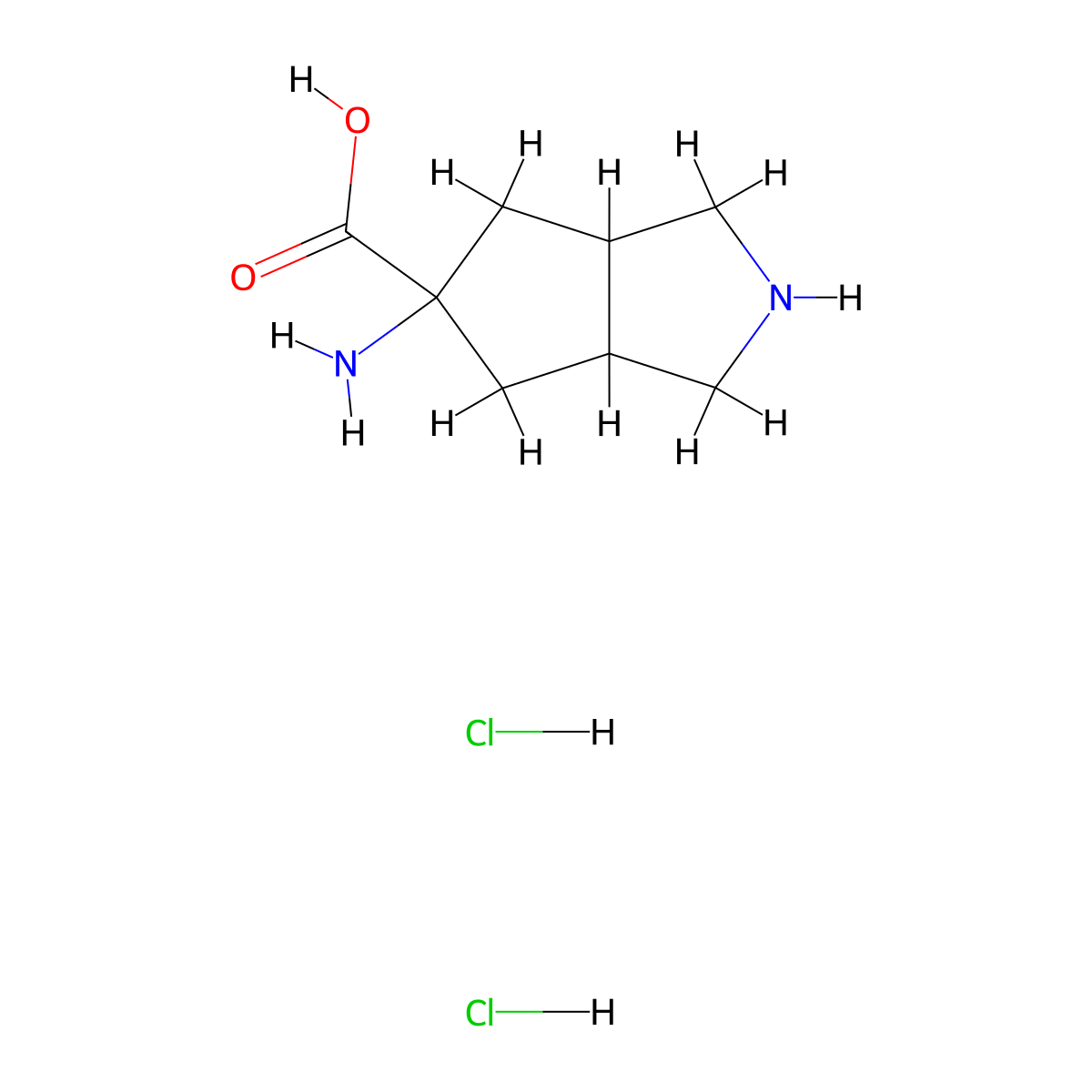 5-Aminooctahydrocyclopenta[c]pyrrole-5-carboxylic acid dihydrochloride molecular structure, CAS 1172516-81-2