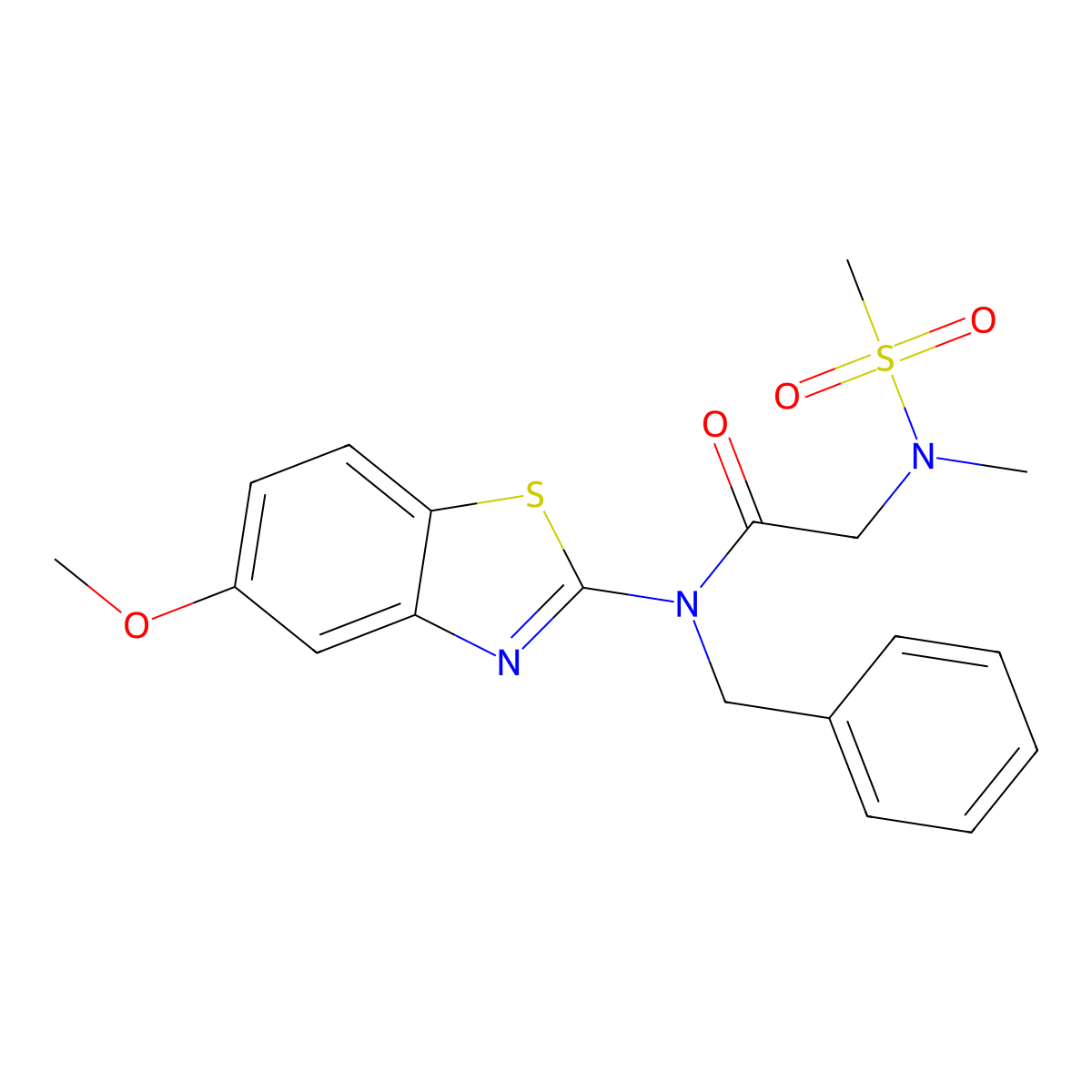 N-benzyl-N-(5-methoxybenzo[d]thiazol-2-yl)-2-(N-methylmethylsulfonamido)acetamide molecular structure, CAS 1172516-90-3