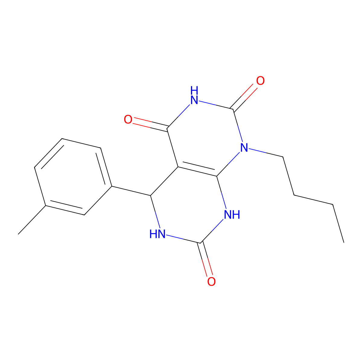 1-butyl-5-(m-tolyl)-5,6-dihydropyrimido[4,5-d]pyrimidine-2,4,7(1H,3H,8H)-trione molecular structure, CAS 1172517-28-0