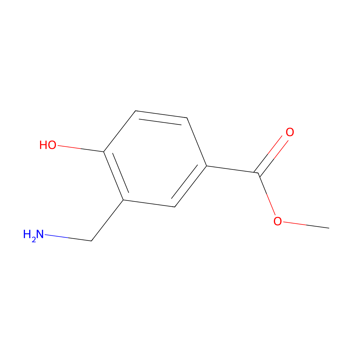 Methyl 3-(aminomethyl)-4-hydroxybenzoate molecular structure, CAS 1172517-39-3