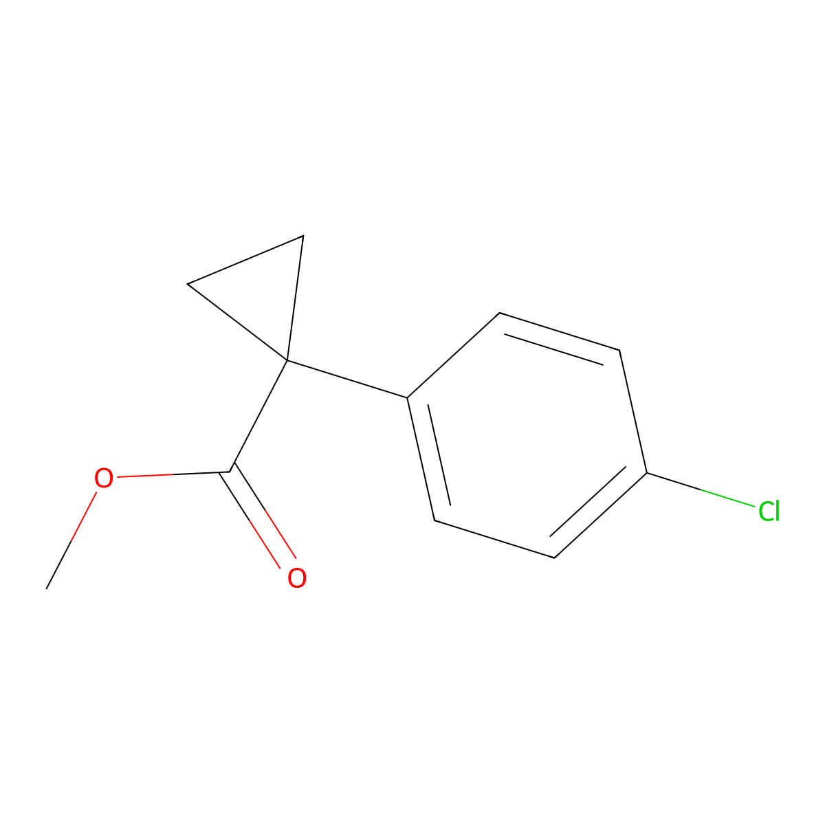 Methyl 1-(4-chlorophenyl)cyclopropane-1-carboxylate molecular structure, CAS 117252-05-8