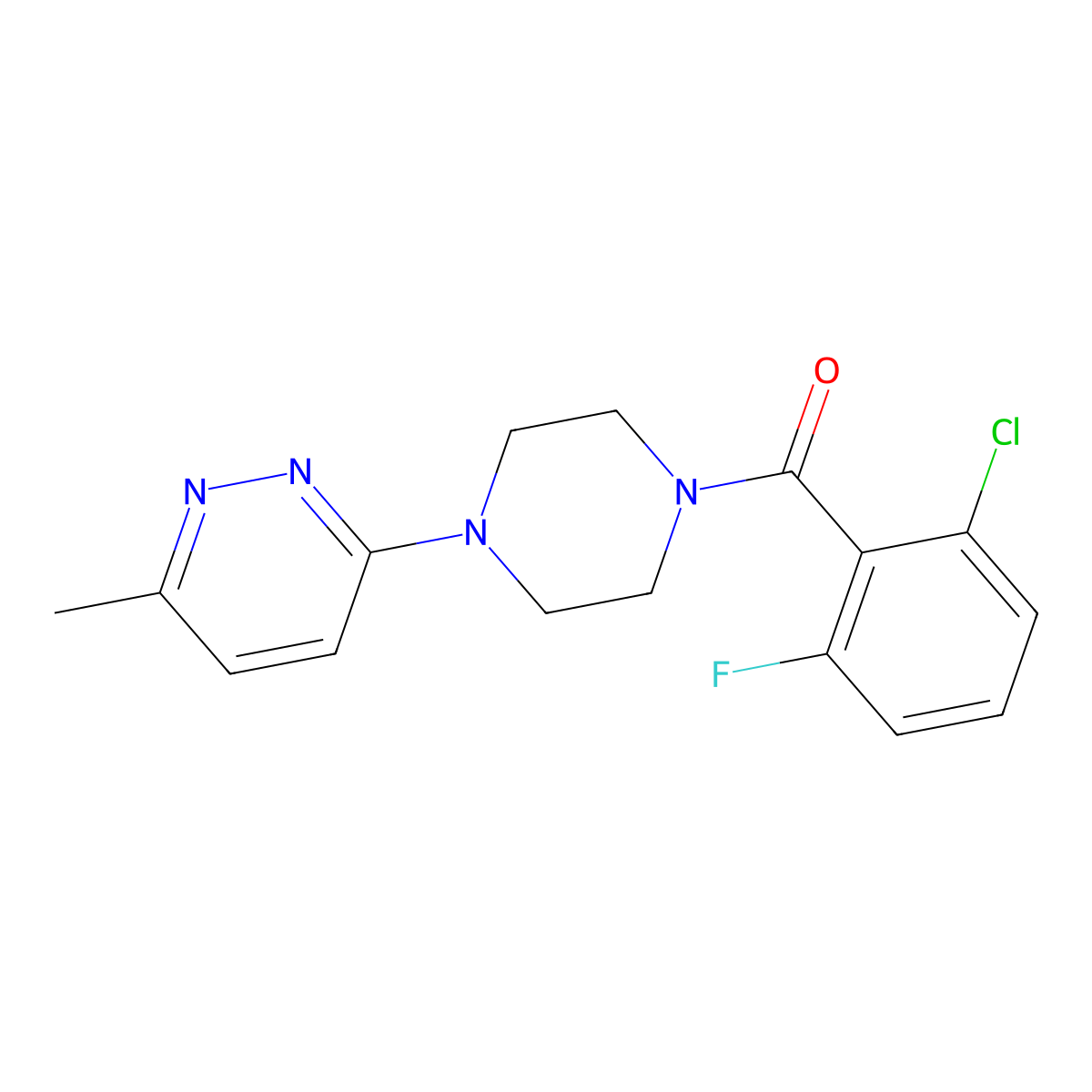 (2-Chloro-6-fluorophenyl)(4-(6-methylpyridazin-3-yl)piperazin-1-yl)methanone molecular structure, CAS 1172520-86-3