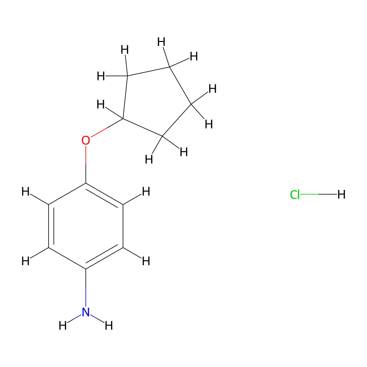 4-(Cyclopentyloxy)aniline hydrochloride molecular structure, CAS 1172521-22-0