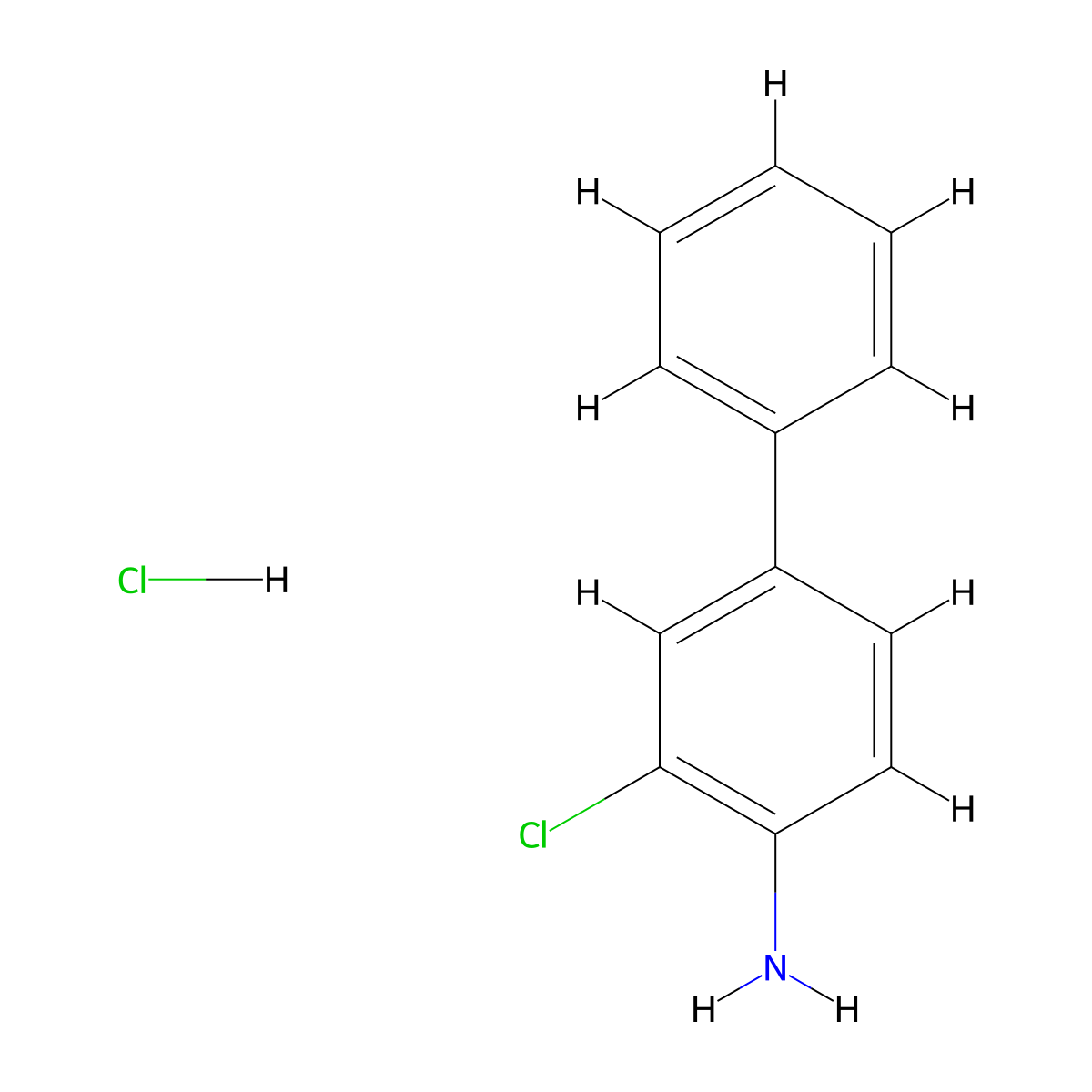 2-Chloro-4-phenylaniline hydrochloride molecular structure, CAS 1172521-48-0