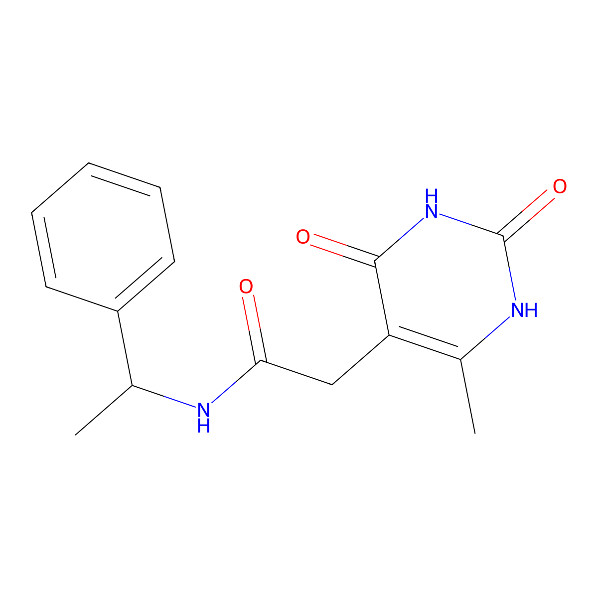 2-(6-methyl-2,4-dioxo-1,2,3,4-tetrahydropyrimidin-5-yl)-N-(1-phenylethyl)acetamide molecular structure, CAS 1172528-24-3