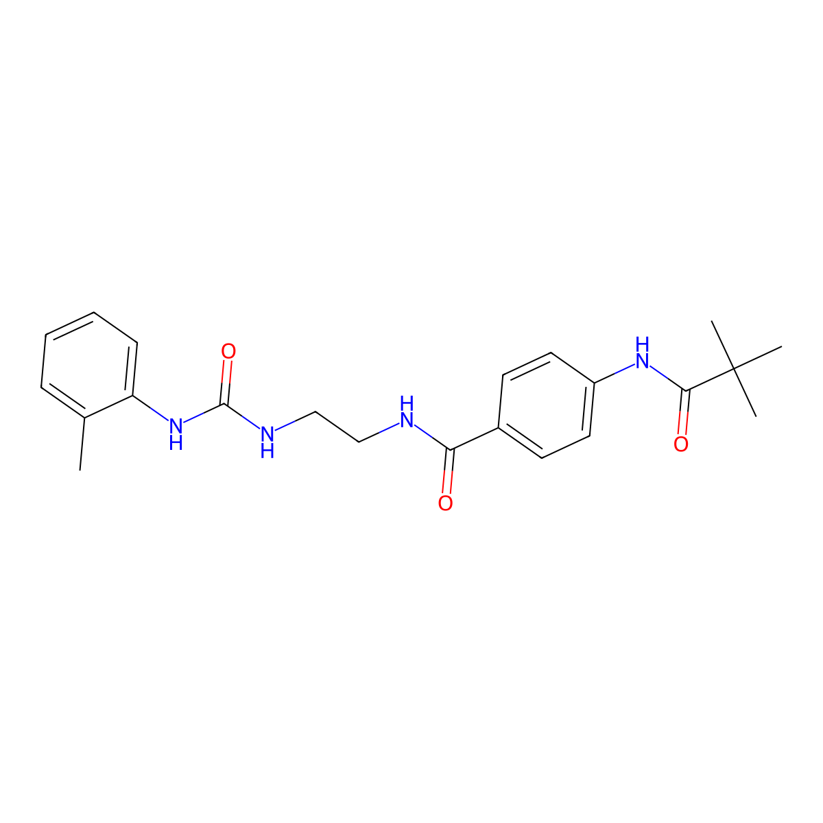 4-pivalamido-N-(2-(3-(o-tolyl)ureido)ethyl)benzamide molecular structure, CAS 1172529-19-9
