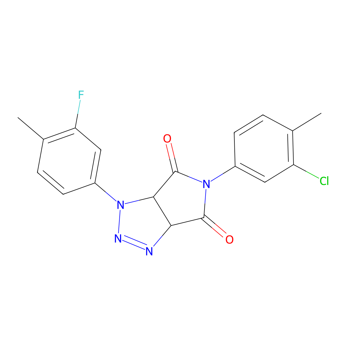 5-(3-chloro-4-methylphenyl)-1-(3-fluoro-4-methylphenyl)-1,6a-dihydropyrrolo[3,4-d][1,2,3]triazole-4,6(3aH,5H)-dione molecular structure, CAS 1172530-32-3
