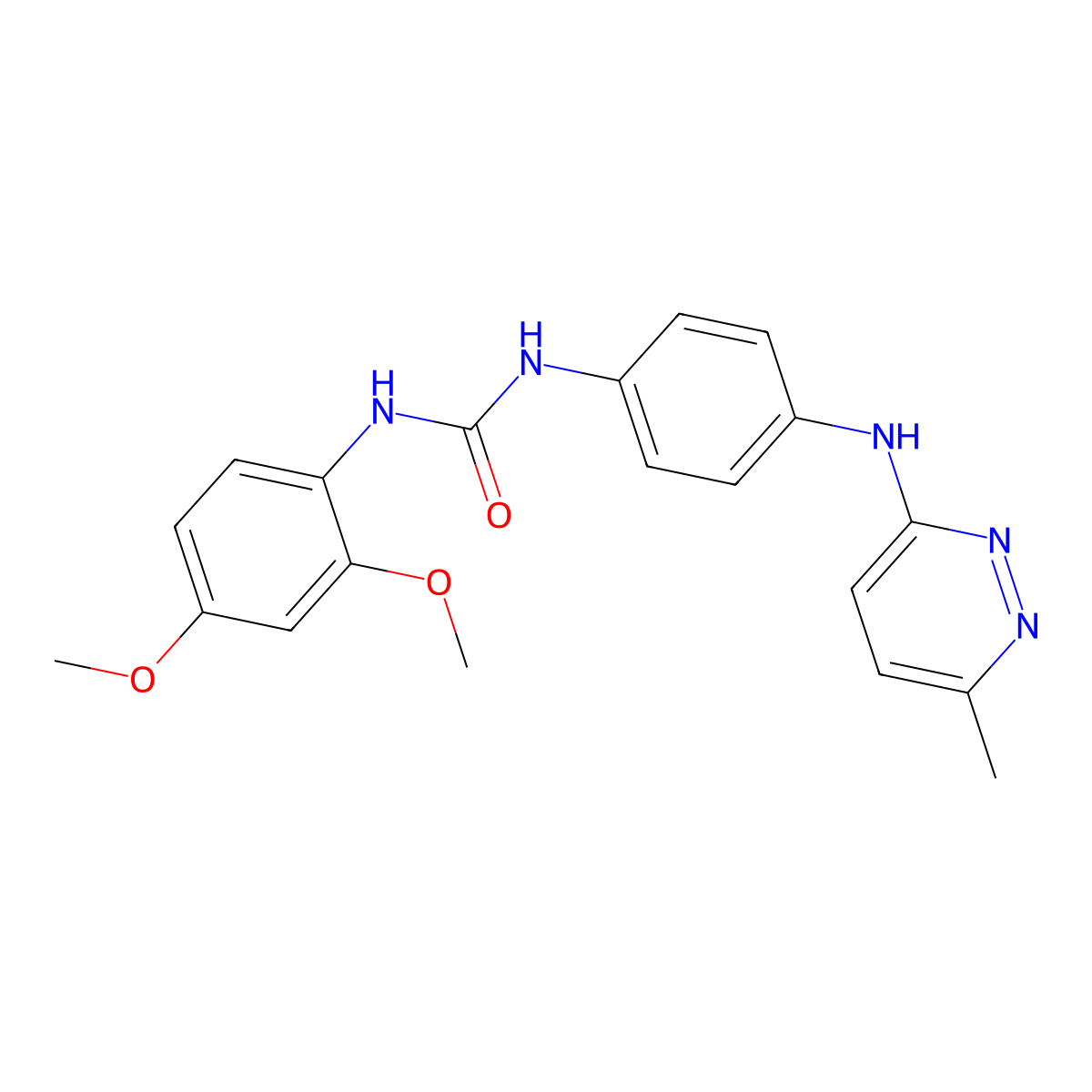 1-(2,4-Dimethoxyphenyl)-3-(4-((6-methylpyridazin-3-yl)amino)phenyl)urea molecular structure, CAS 1172532-18-1