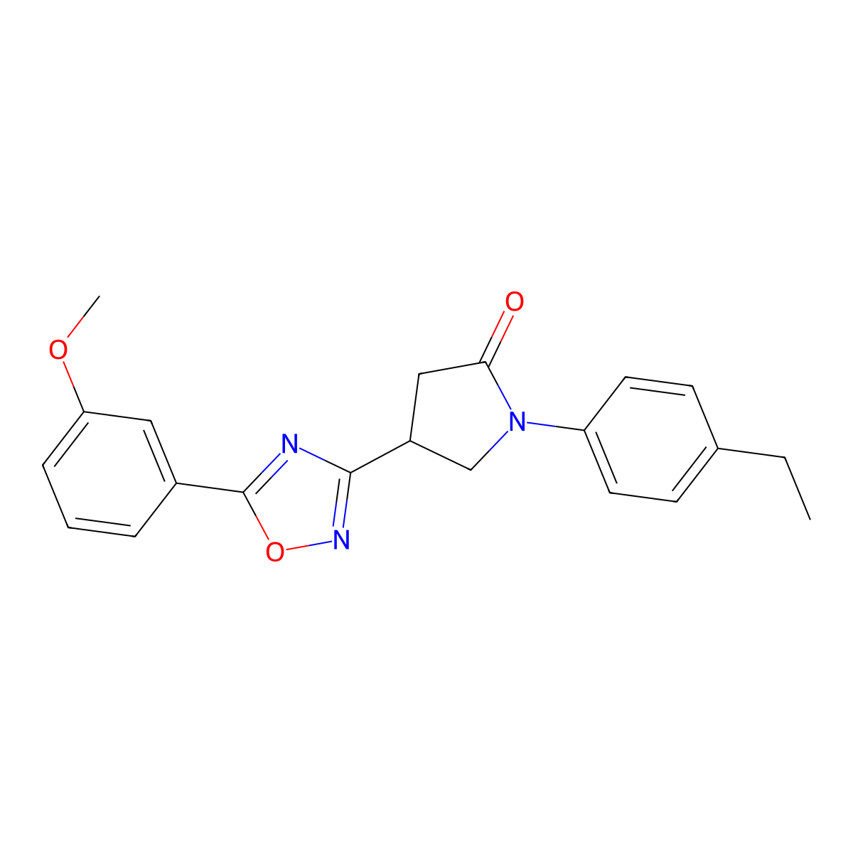 1-(4-Ethylphenyl)-4-[5-(3-methoxyphenyl)-1,2,4-oxadiazol-3-yl]pyrrolidin-2-one molecular structure, CAS 1172534-64-3