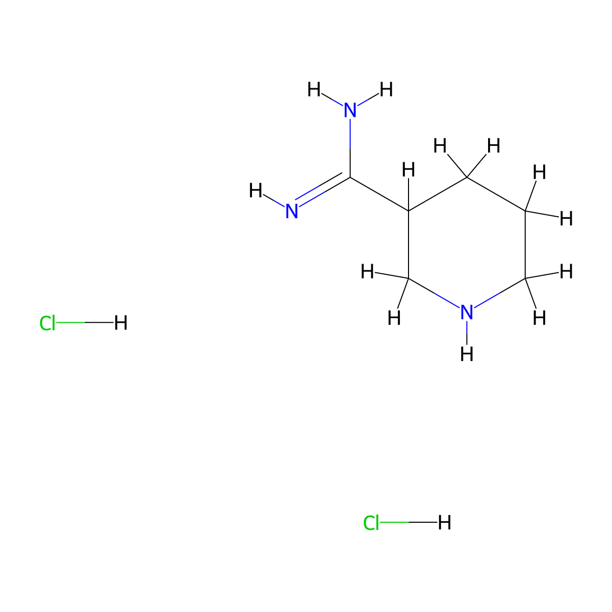 Piperidine-3-carboximidamide dihydrochloride molecular structure, CAS 1172535-13-5