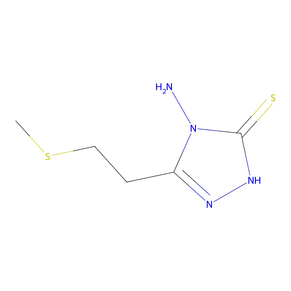 4-amino-5-[2-(methylsulfanyl)ethyl]-4H-1,2,4-triazole-3-thiol molecular structure, CAS 1172536-38-7
