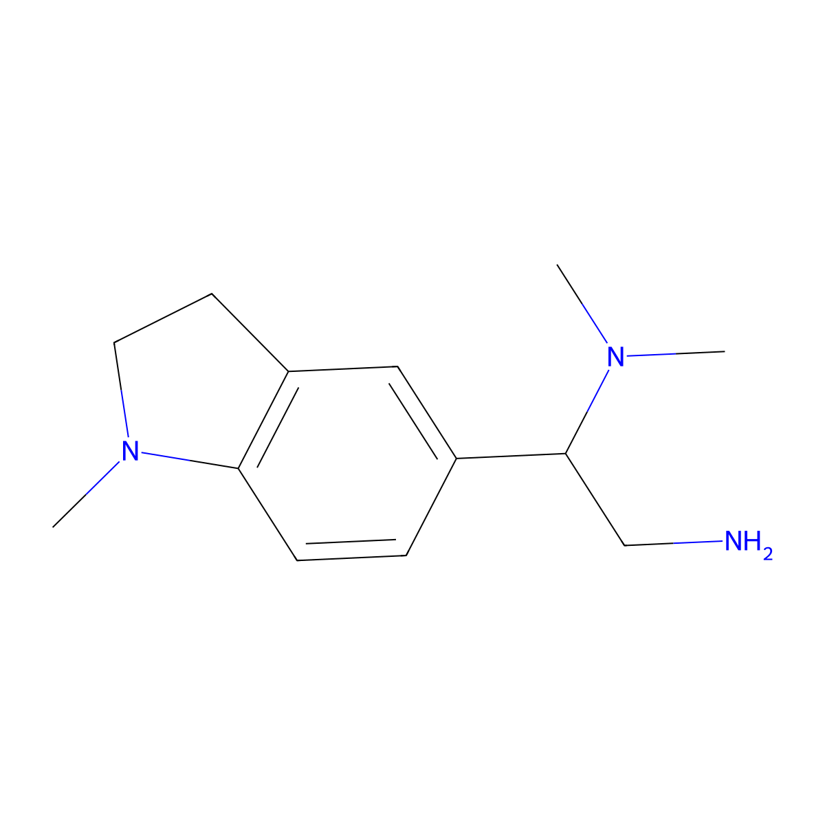 N1,N1-dimethyl-1-(1-methylindolin-5-yl)ethane-1,2-diamine molecular structure, CAS 1172537-51-7