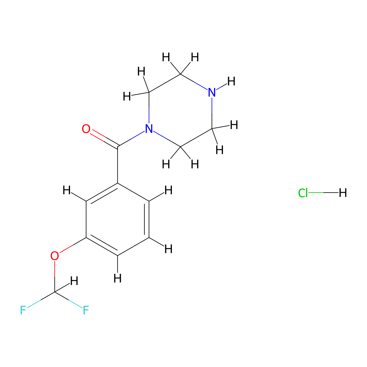 1-[3-(Difluoromethoxy)benzoyl]piperazine hydrochloride molecular structure, CAS 1172544-16-9