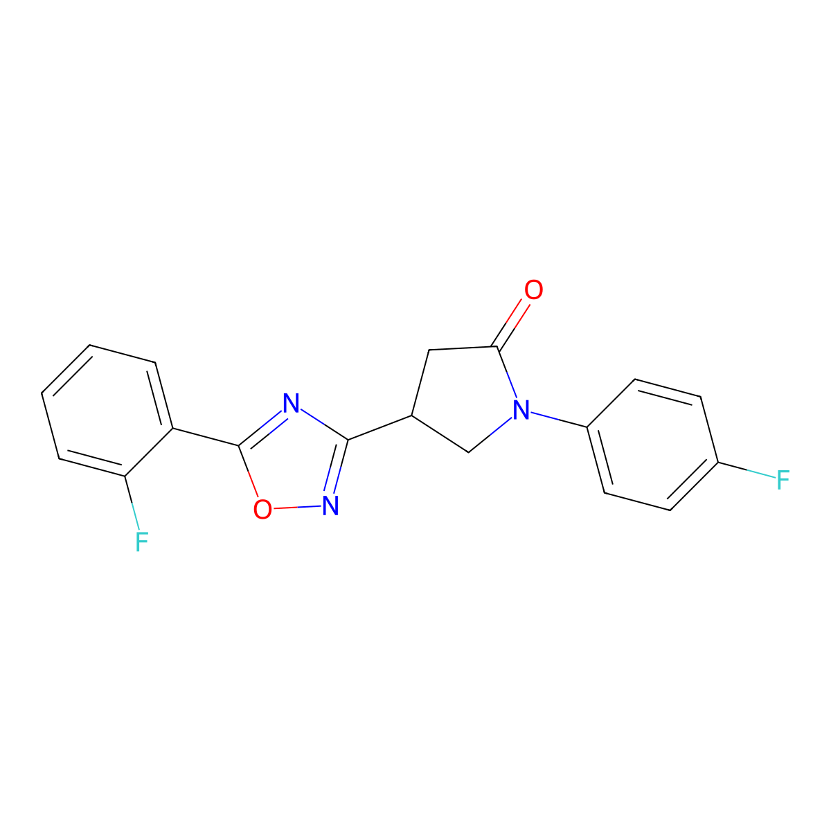 1-(4-Fluorophenyl)-4-[5-(2-fluorophenyl)-1,2,4-oxadiazol-3-yl]pyrrolidin-2-one molecular structure, CAS 1172548-66-1