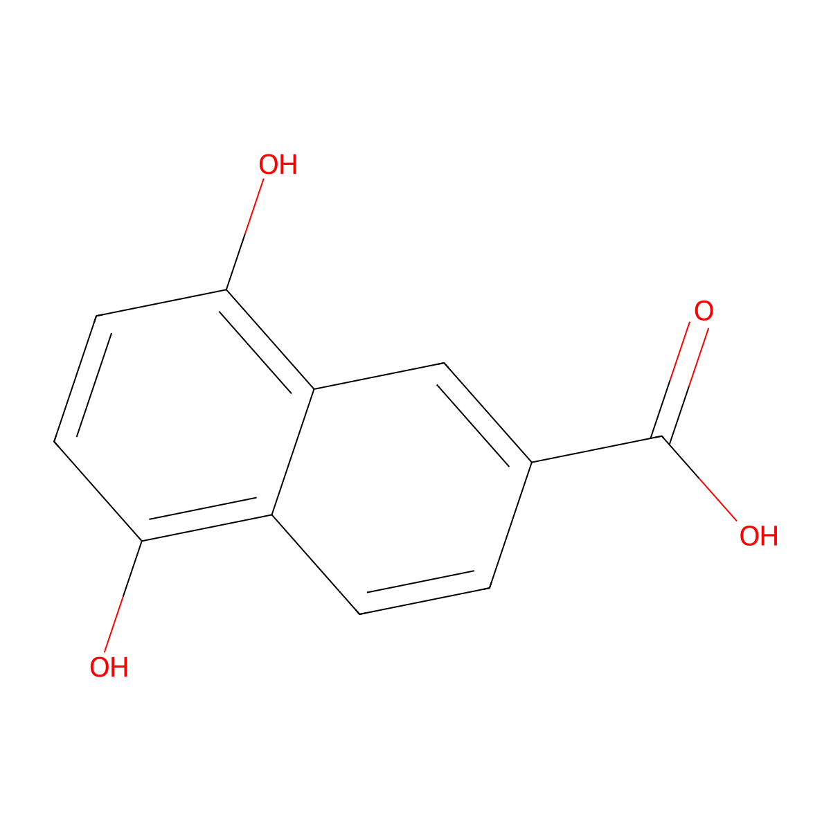 1,4-Dihydroxy-6-naphthoic acid molecular structure, CAS 117255-85-3