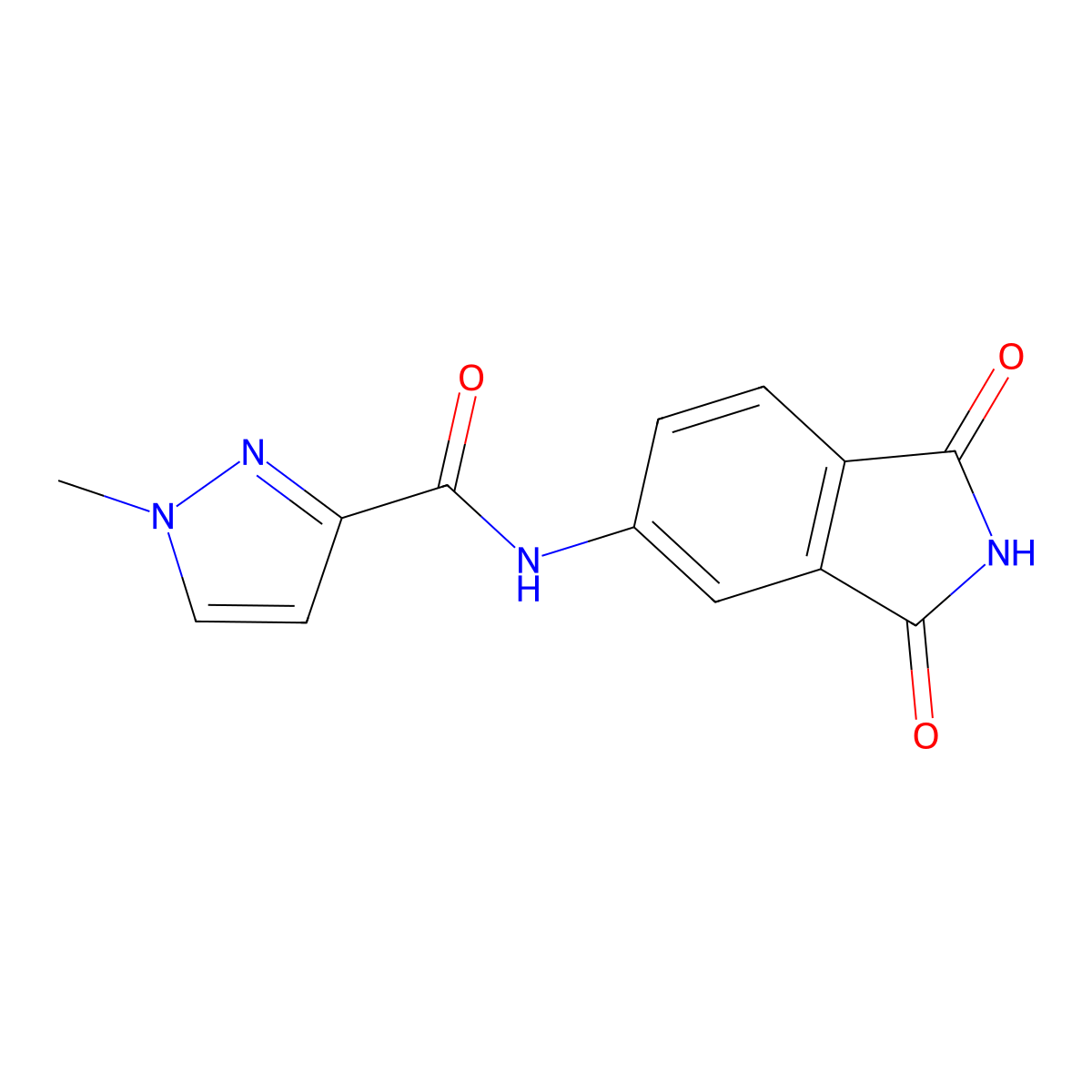 N-(1,3-dioxo-2,3-dihydro-1H-isoindol-5-yl)-1-methyl-1H-pyrazole-3-carboxamide molecular structure, CAS 1172550-32-1