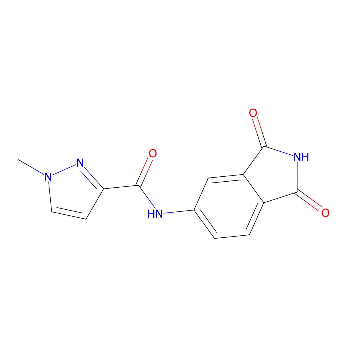 N-(1,3-dioxo-2,3-dihydro-1H-isoindol-5-yl)-1-methyl-1H-pyrazole-3-carboxamide molecular structure, CAS 1172550-32-1
