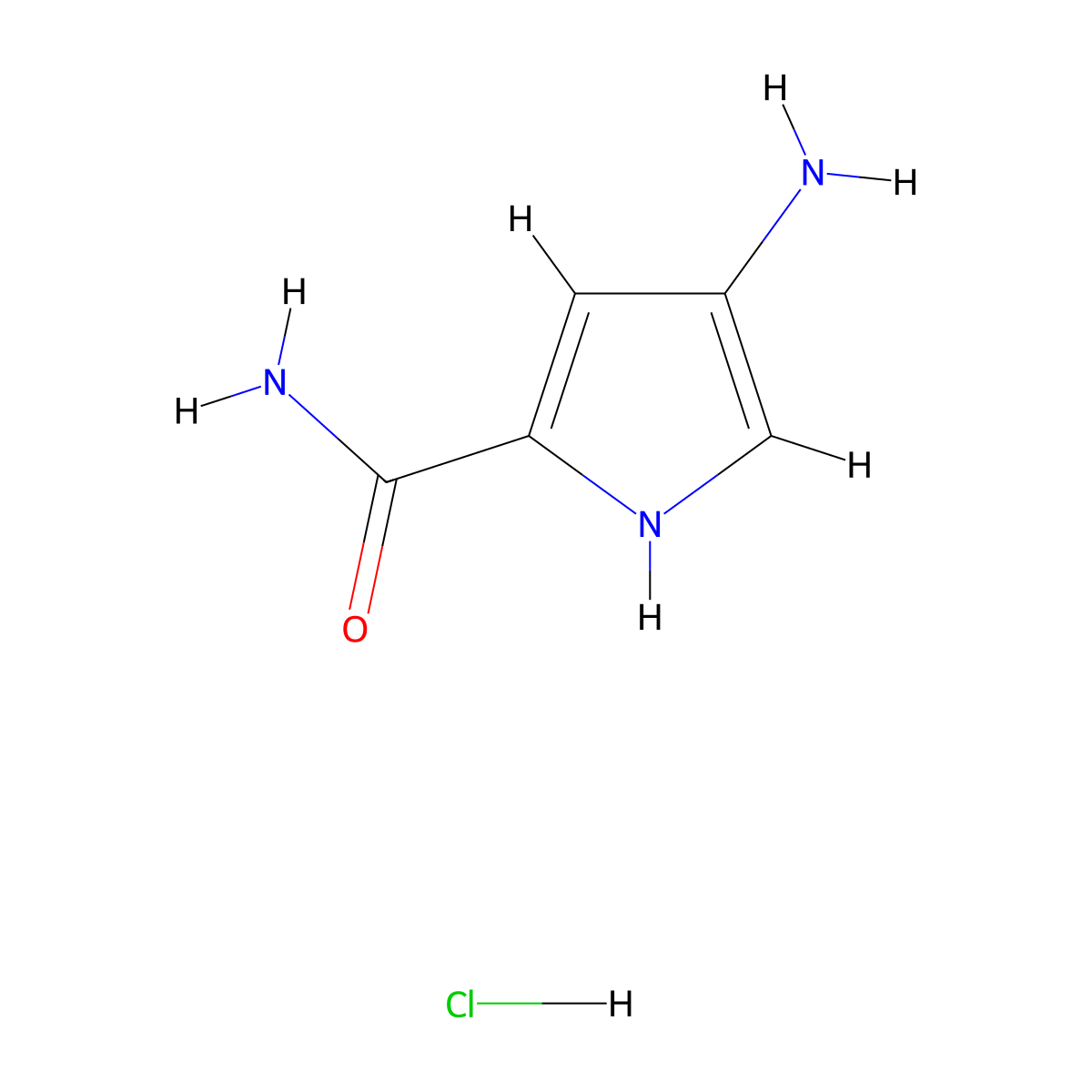 4-amino-1H-pyrrole-2-carboxamide hydrochloride molecular structure, CAS 1172552-72-5