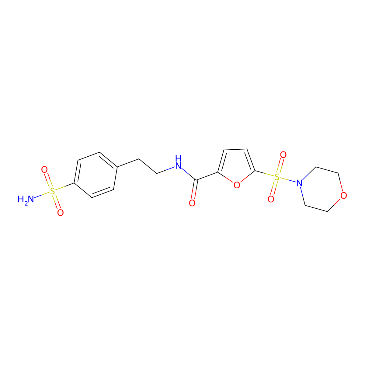 5-(morpholinosulfonyl)-N-(4-sulfamoylphenethyl)furan-2-carboxamide molecular structure, CAS 1172558-52-9