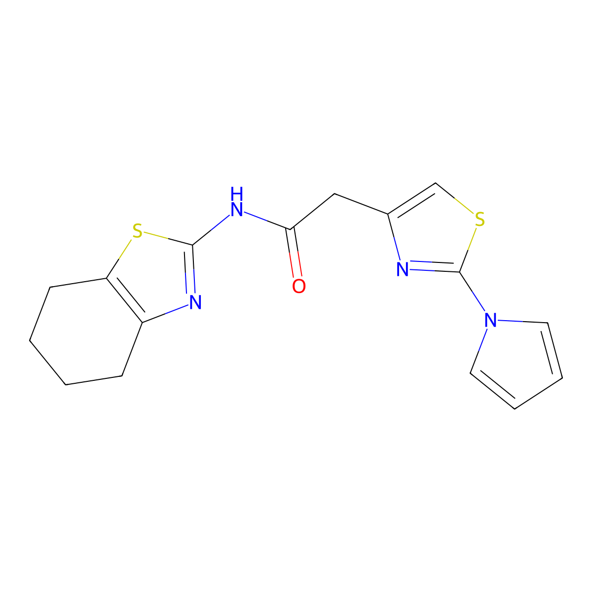 2-(2-(1H-pyrrol-1-yl)thiazol-4-yl)-N-(4,5,6,7-tetrahydrobenzo[d]thiazol-2-yl)acetamide molecular structure, CAS 1172559-35-1